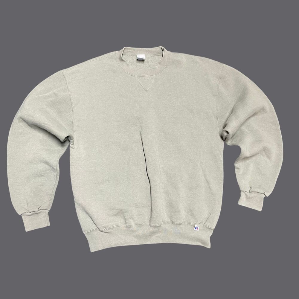 Y2K 00s Russell Athletic Blank Sweatshirt L Made in USA Men's Green